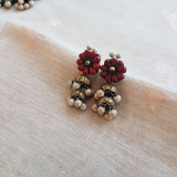 Red and gold terracotta necklace