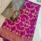 Magenta handwoven pure benaras silk saree