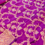 Magenta handwoven pure benaras silk saree