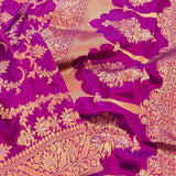 Magenta handwoven pure benaras silk saree