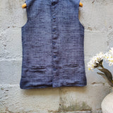 Sah A - Mutka grey linen bundi for men