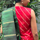 Red mashru silk jacket