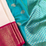 Mishrita snow white organza saree