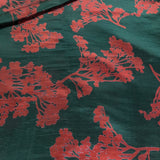 Floral Block Printed Silk Fabric