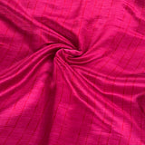 Pinstripes Block Printed Silk Fabric