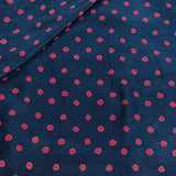Pink Polka Block Printed Silk Fabric