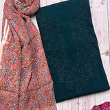 Linen embroidered kurta set
