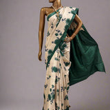 Veena chrysanthemum tussar saree