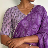 Lilac printed cotton blouse