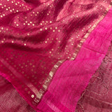 Metallic zari striped organza saree