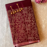 Trayi Maroon Vanasingaram Kanchipuram Silk Saree