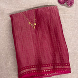 Metallic zari striped organza saree
