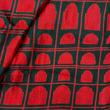 Jharokhas Block Printed Silk Fabric
