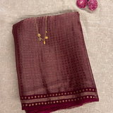 Metallic zari striped organza saree