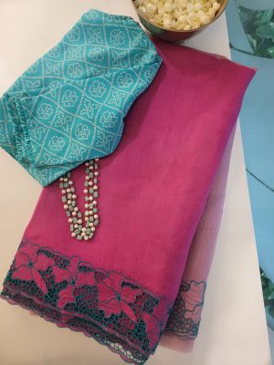 Jhalar - Pink and Dusty pink saree (3)
