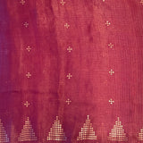 Metallic organza hand embroidered saree
