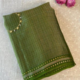 Metallic zari striped organza saree