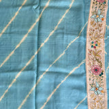 Hand embroidered shibori tussar saree