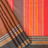 Mishrita Twin Border Chiffon Saree - Brown