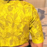 Heather Tendril Organza Cutwork Blouse - Citron