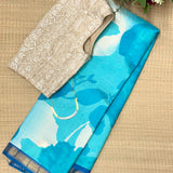 Mila Misty Cloud Kanchipuram Silk Saree - Blue
