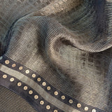 Metallic zari striped organza saree