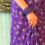 Fiza Petal Chiffon Saree - Violet
