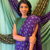 Fiza Petal Chiffon Saree - Violet