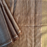 Metallic zari striped organza saree