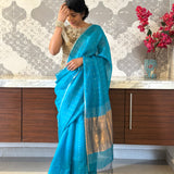 Silk sequinned saree
