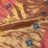 Tushara Zari Checks Tussar Saree - Peach