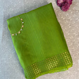 Sequinned matka silk saree