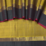 Offset Border Kanchipuram Silk Saree - Olive