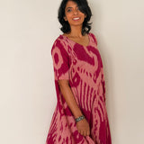 Elements Geode Cutwork Ikat Dress - Rose Quartz