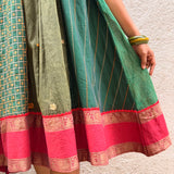Kaleidoscope Montage Kanchi Cotton Dress - Olive