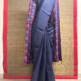 Mishrita Organza Flip Saree - Navy Blue