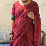 Handwoven matka silk saree