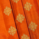 Mohana Kolam Kanchi Silk Saree - Orange and Violet