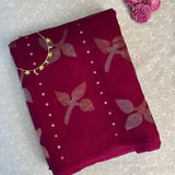 Sequinned floral matka organza saree