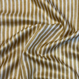 Veena Striped Peonies Tussar Saree - Ochre