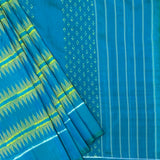 Handloom Ikat Silk Saree - Turquoise