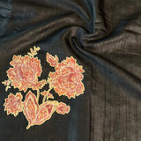 Tussar applique saree