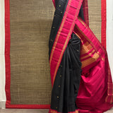 Mohana Twin Border Kanchi Silk Saree - Black
