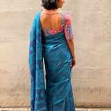 Veena Cockatiel Tussar Saree