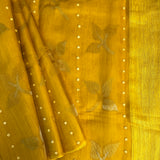 Sequinned floral matka organza saree