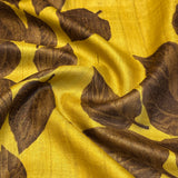 Veena Sacred Fig Tussar Saree - Mustard and Brown