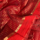 Metallic zari striped organza saree
