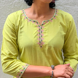 Green Embroidered Kurta Set