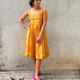 Jugal Hoops Fit and Flare Silk Dress