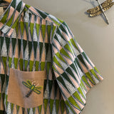 Dragonfly Embroidered Men's Shirt - Green